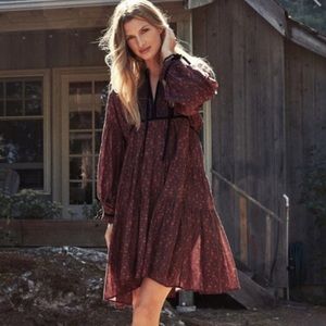 NWT - DÔEN Azalea Dress -Aubergine Prairie Paisley